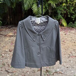 Tulle Charcoal Cape Jacket